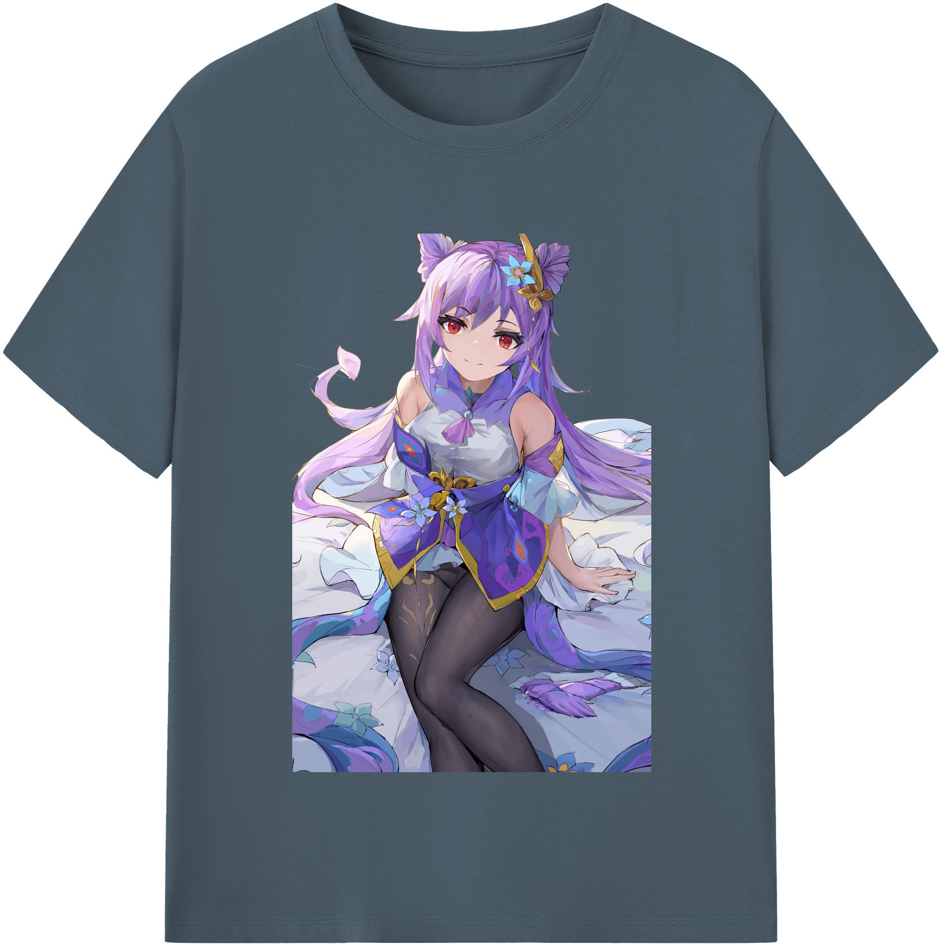 げんし神 刻晴 こくせい genshin Kokusei 綿100％半袖Tシャツ（フロントプリント）